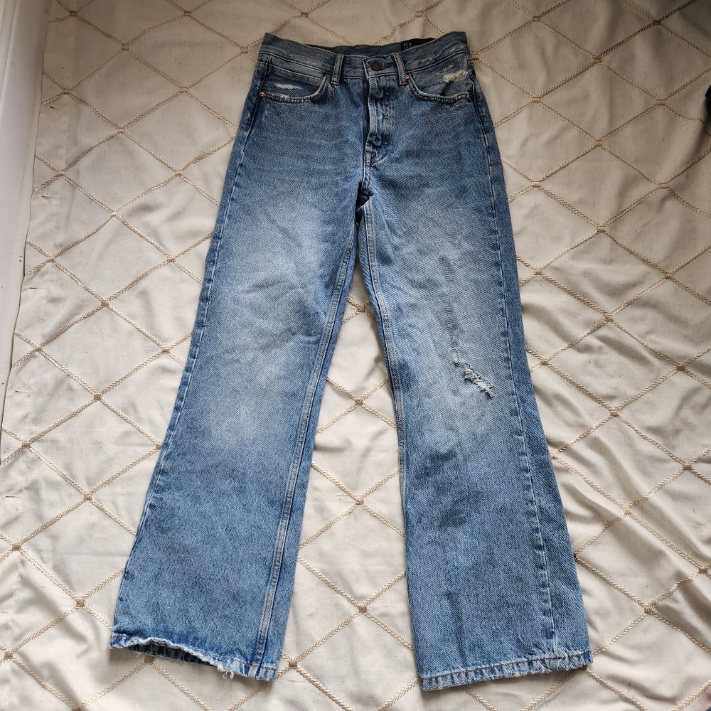 10.11 Studios Button Fly Distressed Jeans 24 Light Blue Straight Leg‎ - Picture 5 of 15